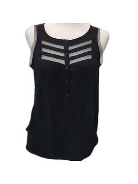 PRINCESS VERA WANG BLACK WITH LACE SLEEVELESS TOP SIZE SMALL